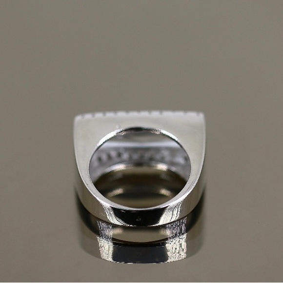 SOLD- Solid Sterling Silver Ring w/ Rectangular & Round Stones - size 7.25 - Picture 7 of 11